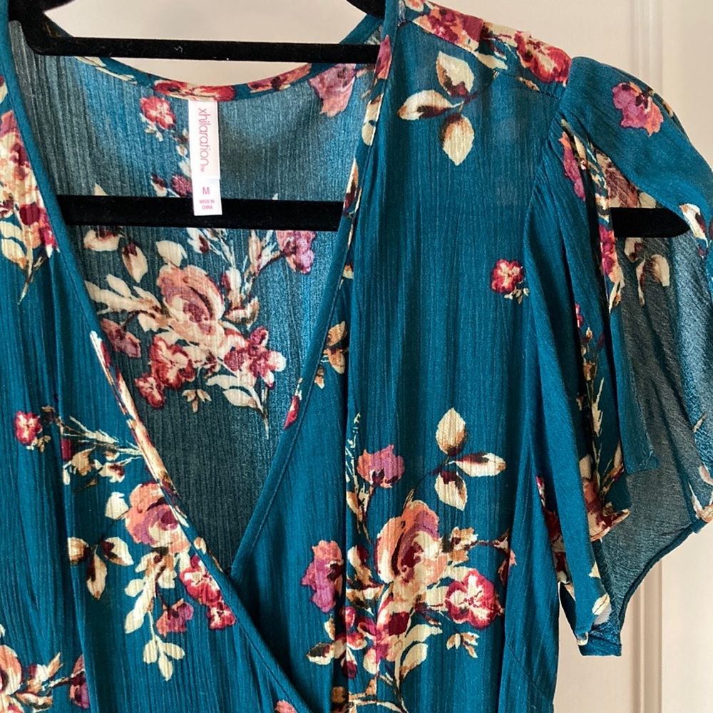Xhilaration dress, size M. Blue floral. Worn once.